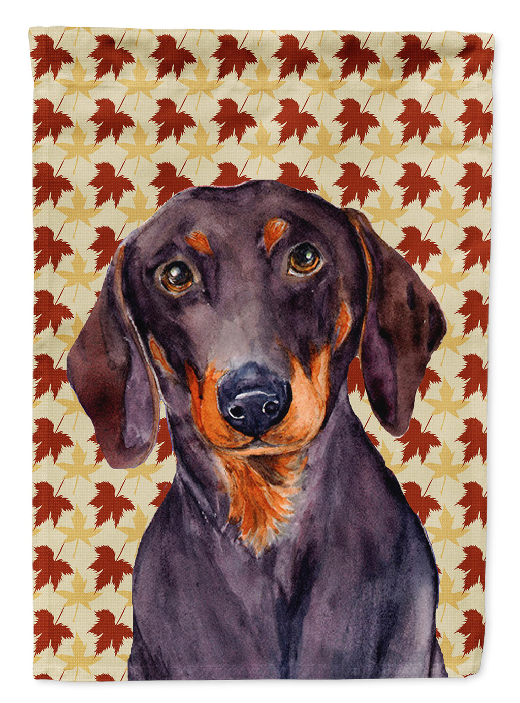 Dachshund Fall Leaves Portrait Garden Flag Mailbox Decorative Yard Banner Outside Patio Artwork for Flower Beds, Garden Size, Multicolor