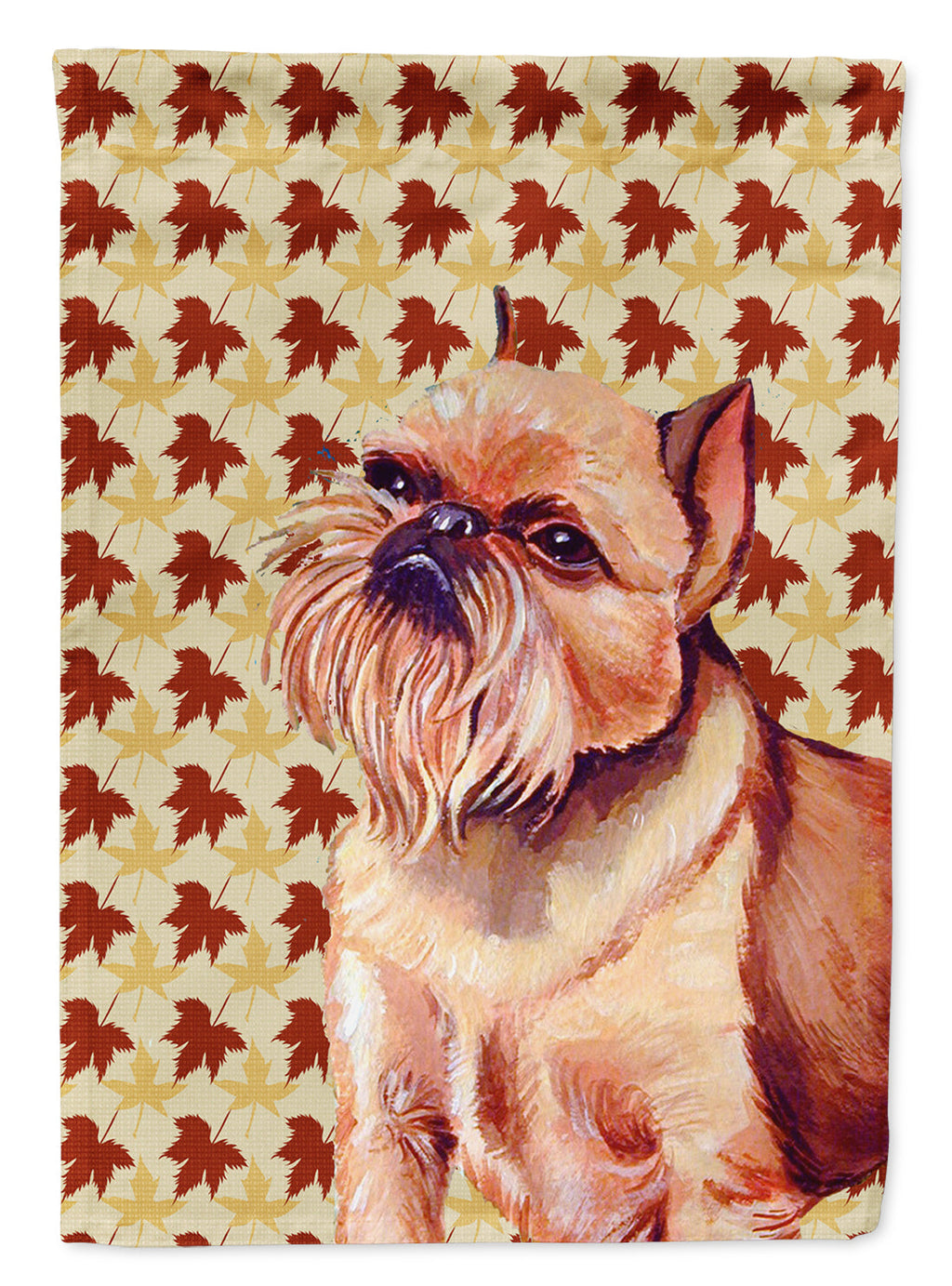 Brussels Griffon Fall Leaves Portrait Garden Flag Mailbox Decorative Yard Banner Outside Patio Artwork for Flower Beds, Garden Size, Multicolor
