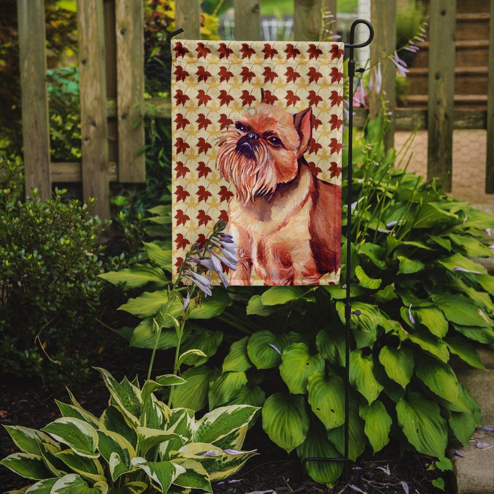 Brussels Griffon Fall Leaves Portrait Garden Flag Mailbox Decorative Yard Banner Outside Patio Artwork for Flower Beds, Garden Size, Multicolor