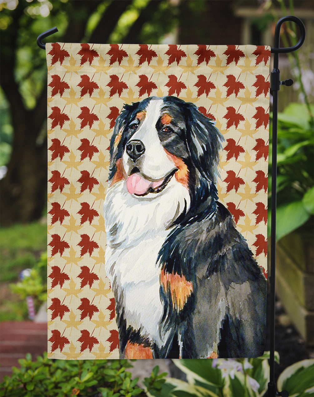 Bernese Mountain Dog Fall Leaves Portrait Garden Flag Mailbox Decorative Yard Banner Outside Patio Artwork for Flower Beds, Garden Size, Multicolor
