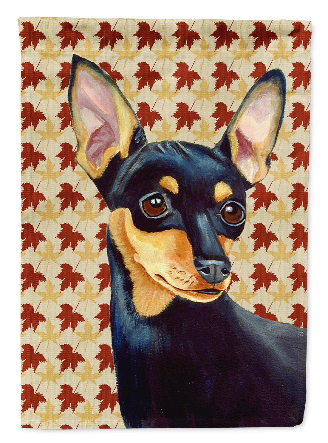 Min Pin Fall Leaves Portrait Garden Flag Mailbox Decorative Yard Banner Outside Patio Artwork for Flower Beds, Garden Size, Multicolor