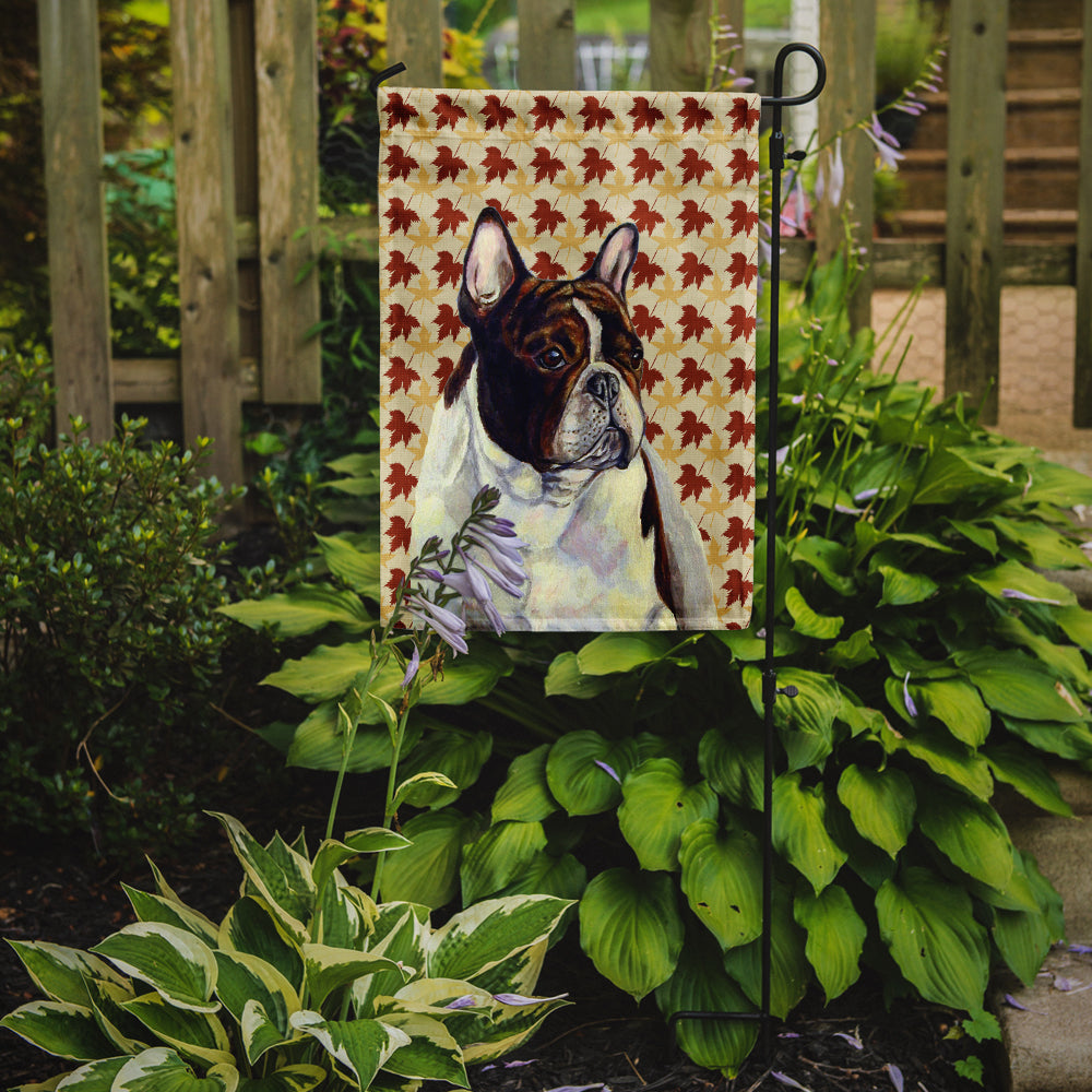 French Bulldog Fall Leaves Portrait Garden Flag Mailbox Decorative Yard Banner Outside Patio Artwork for Flower Beds, Garden Size, Multicolor