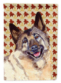 Norwegian Elkhound Fall Leaves Portrait Garden Flag Mailbox Decorative Yard Banner Outside Patio Artwork for Flower Beds, Garden Size, Multicolor