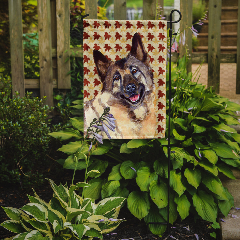 Norwegian Elkhound Fall Leaves Portrait Garden Flag Mailbox Decorative Yard Banner Outside Patio Artwork for Flower Beds, Garden Size, Multicolor