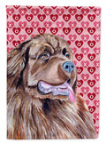 Newfoundland Hearts Love and Valentine's Day Portrait Garden Flag Mailbox Decorative Yard Banner Outside Patio Artwork for Flower Beds, Garden Size, Multicolor
