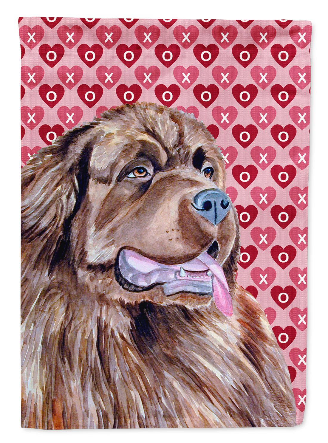 Newfoundland Hearts Love and Valentine's Day Portrait Garden Flag Mailbox Decorative Yard Banner Outside Patio Artwork for Flower Beds, Garden Size, Multicolor
