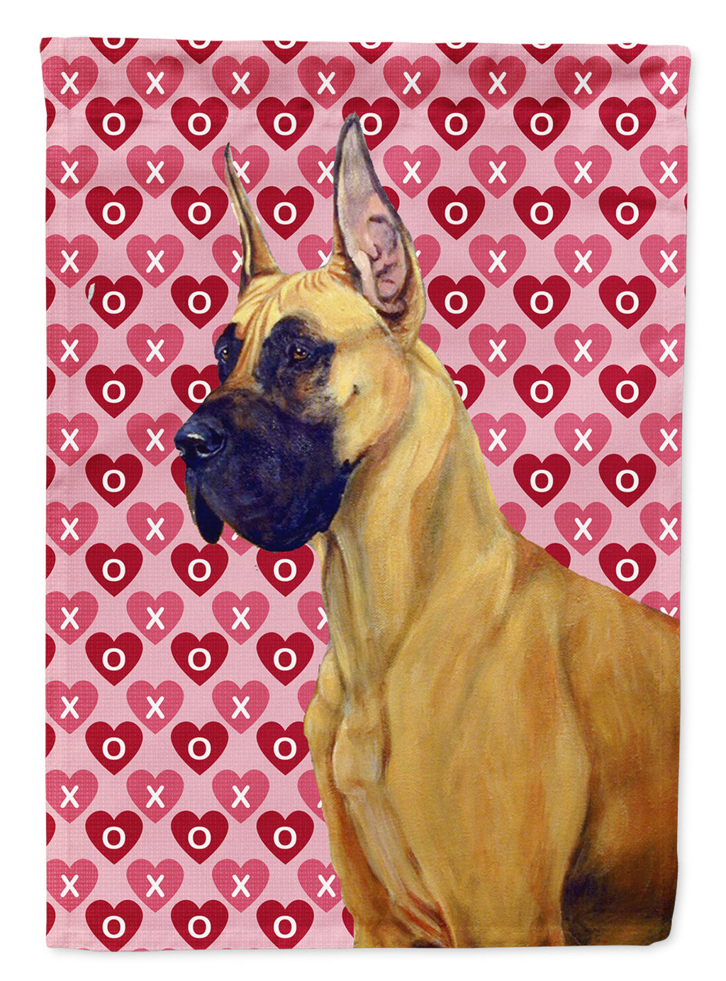 Great Dane Hearts Love and Valentine's Day Portrait Garden Flag Mailbox Decorative Yard Banner Outside Patio Artwork for Flower Beds, Garden Size, Multicolor