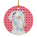 Great Dane Hearts Love and Valentine's Day Portrait Ceramic Ornament Christmas Tree Hanging Decorations for Home Christmas Holiday, Party, Gift, 3 in, Multicolor