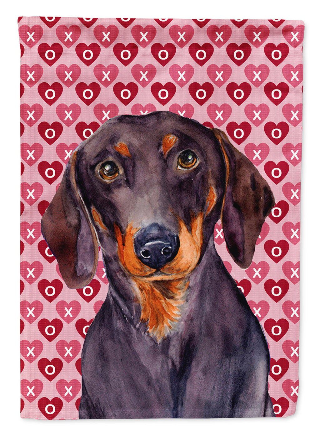 Dachshund Hearts Love and Valentine's Day Portrait Garden Flag Mailbox Decorative Yard Banner Outside Patio Artwork for Flower Beds, Garden Size, Multicolor