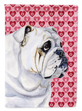 Bulldog English Hearts Love Valentine's Day Garden Flag Mailbox Decorative Yard Banner Outside Patio Artwork for Flower Beds, Garden Size, Multicolor
