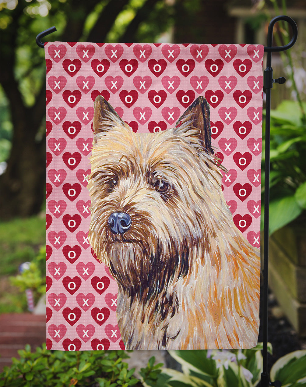 Cairn Terrier Hearts Love and Valentine's Day Portrait Garden Flag Mailbox Decorative Yard Banner Outside Patio Artwork for Flower Beds, Garden Size, Multicolor