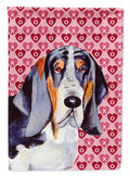 Basset Hound Hearts Love and Valentine's Day Portrait Garden Flag Mailbox Decorative Yard Banner Outside Patio Artwork for Flower Beds, Garden Size, Multicolor