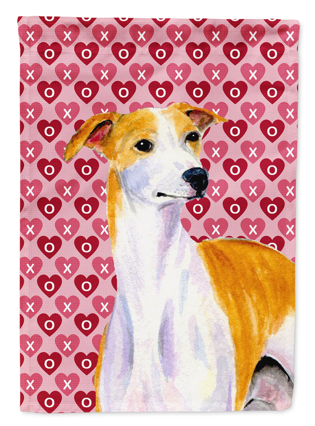 Whippet Hearts Love and Valentine's Day Portrait Garden Flag Mailbox Decorative Yard Banner Outside Patio Artwork for Flower Beds, Garden Size, Multicolor