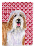 Bearded Collie Hearts Love and Valentine's Day Portrait Garden Flag Mailbox Decorative Yard Banner Outside Patio Artwork for Flower Beds, Garden Size, Multicolor
