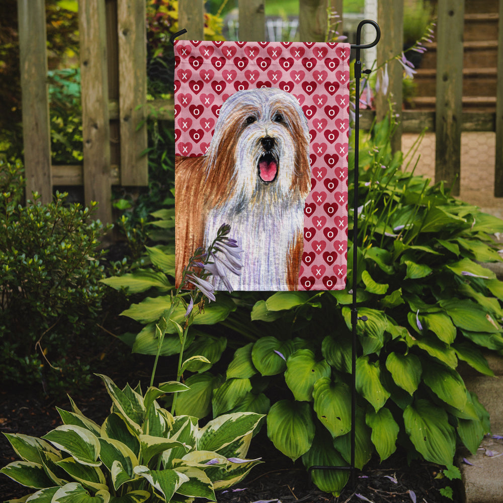 Bearded Collie Hearts Love and Valentine's Day Portrait Garden Flag Mailbox Decorative Yard Banner Outside Patio Artwork for Flower Beds, Garden Size, Multicolor