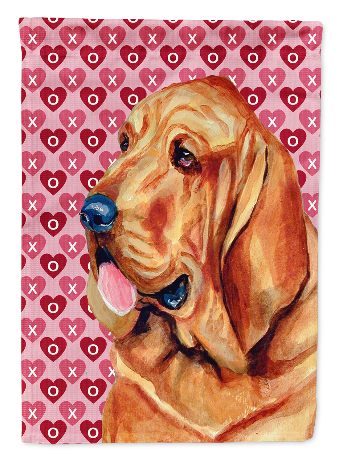 Bloodhound Hearts Love and Valentine's Day Portrait Garden Flag Mailbox Decorative Yard Banner Outside Patio Artwork for Flower Beds, Garden Size, Multicolor