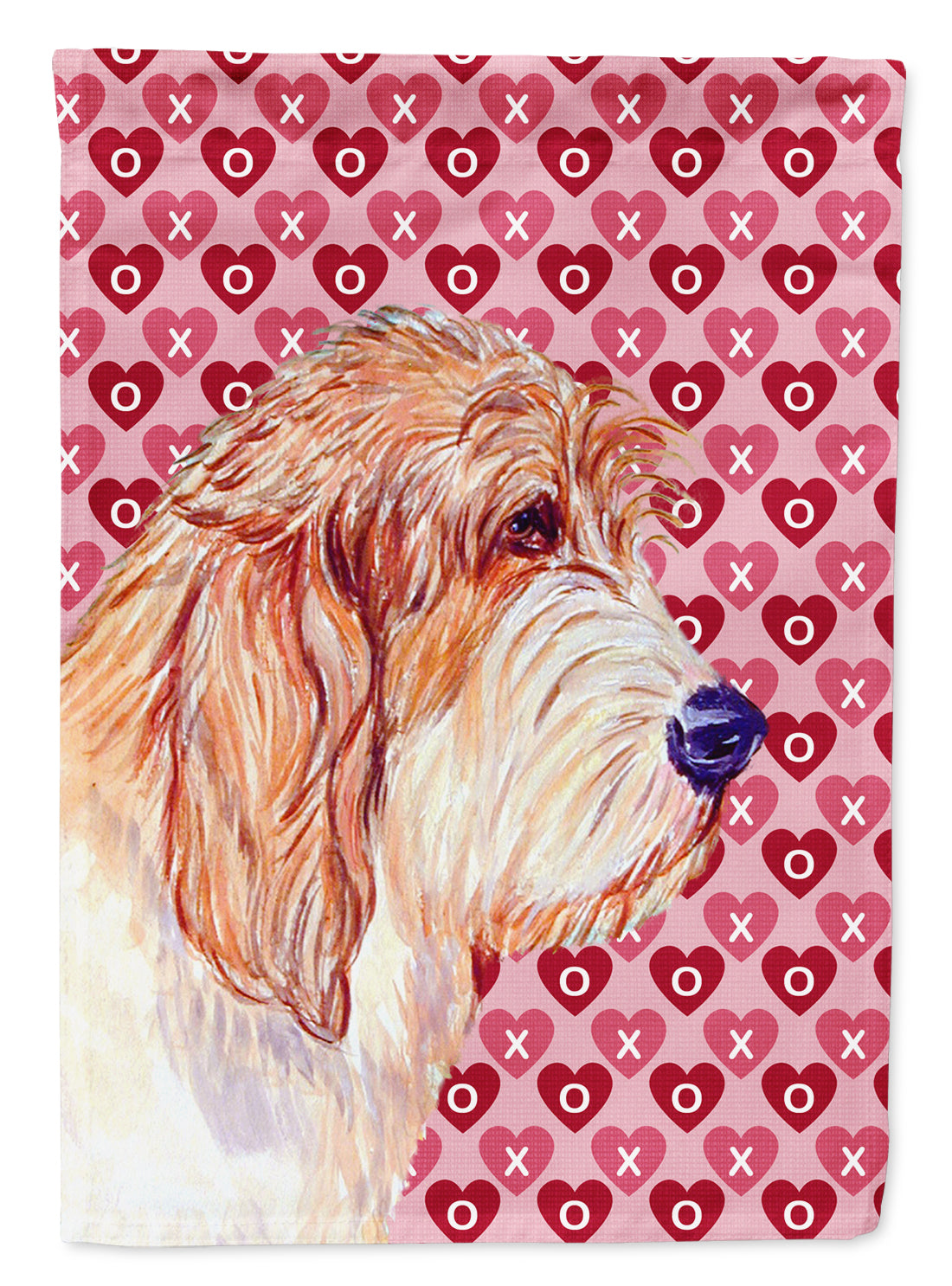 Petit Basset Griffon Vendeen Hearts Love Valentine's Day Garden Flag Mailbox Decorative Yard Banner Outside Patio Artwork for Flower Beds, Garden Size, Multicolor