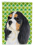 Cavalier Spaniel St. Patrick's Day Shamrock Portrait Garden Flag Mailbox Decorative Yard Banner Outside Patio Artwork for Flower Beds, Garden Size, Multicolor