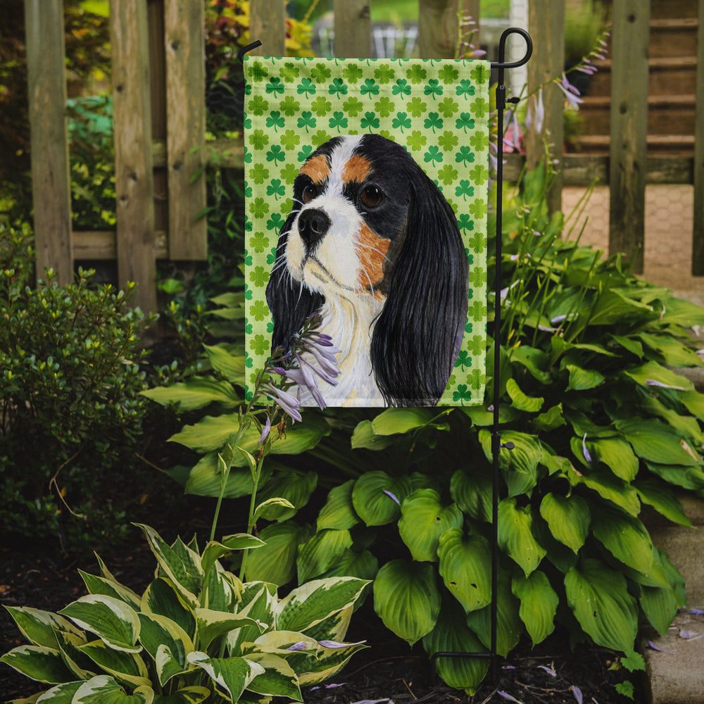 Cavalier Spaniel St. Patrick's Day Shamrock Portrait Garden Flag Mailbox Decorative Yard Banner Outside Patio Artwork for Flower Beds, Garden Size, Multicolor