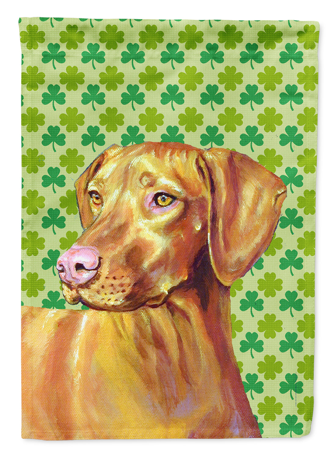 Vizsla St. Patrick's Day Shamrock Portrait Garden Flag Mailbox Decorative Yard Banner Outside Patio Artwork for Flower Beds, Garden Size, Multicolor