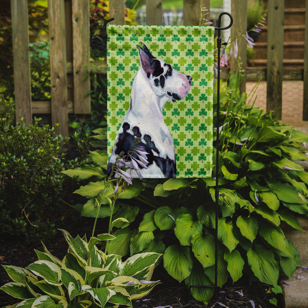 Great Dane St. Patrick's Day Shamrock Portrait Garden Flag Mailbox Decorative Yard Banner Outside Patio Artwork for Flower Beds, Garden Size, Multicolor