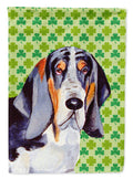 Basset Hound St. Patrick's Day Shamrock Portrait Garden Flag Mailbox Decorative Yard Banner Outside Patio Artwork for Flower Beds, Garden Size, Multicolor