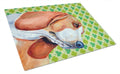 Basset Hound St. Patrick's Day Shamrock Portrait Cutting Board Tempered Glass Kitchen Cutting Surface, Heat Resistant Chopping, Non-Slip Feet, Food Prep & Serving
