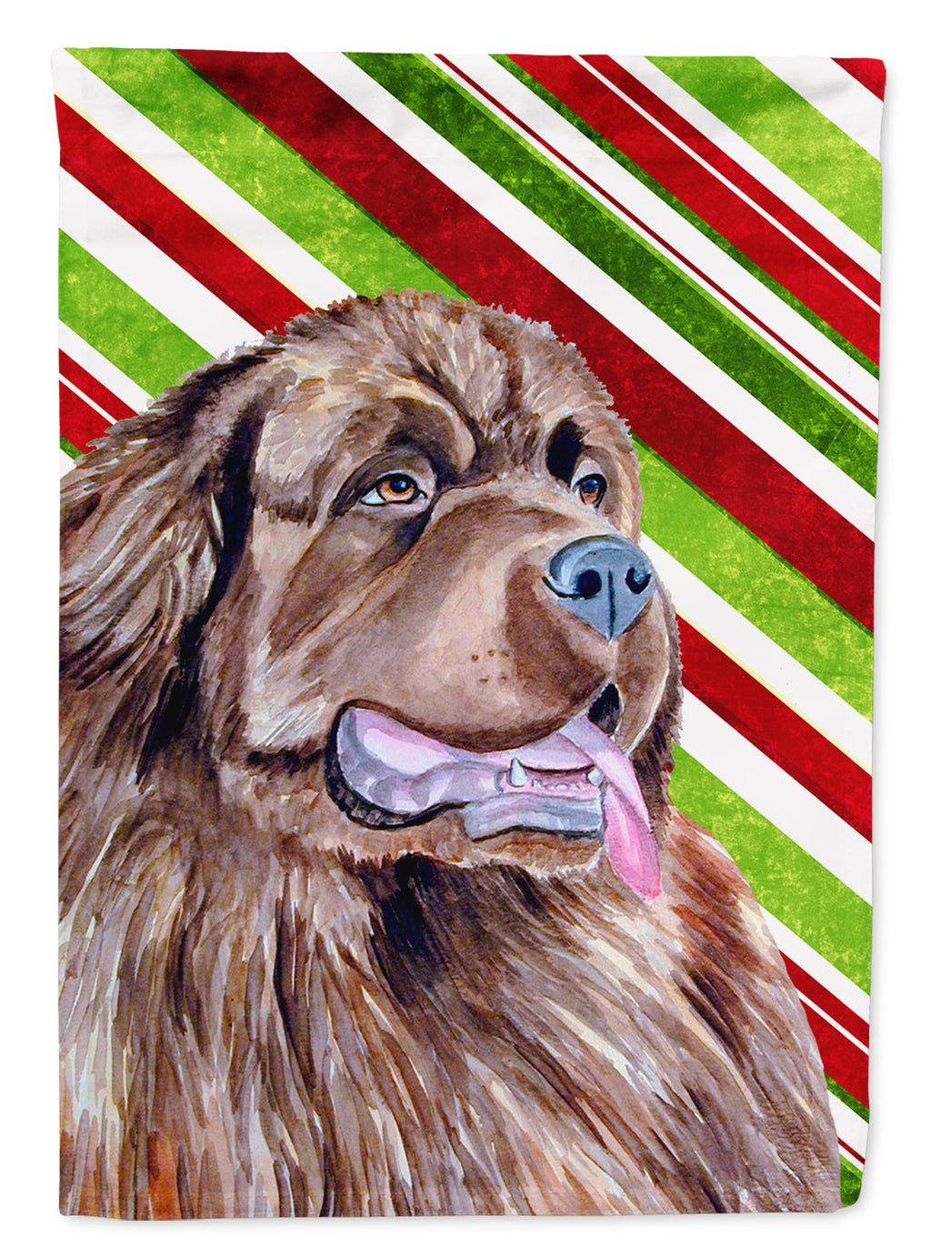 Newfoundland Candy Cane Holiday Christmas Garden Flag Mailbox Decorative Yard Banner Outside Patio Artwork for Flower Beds, Garden Size, Multicolor