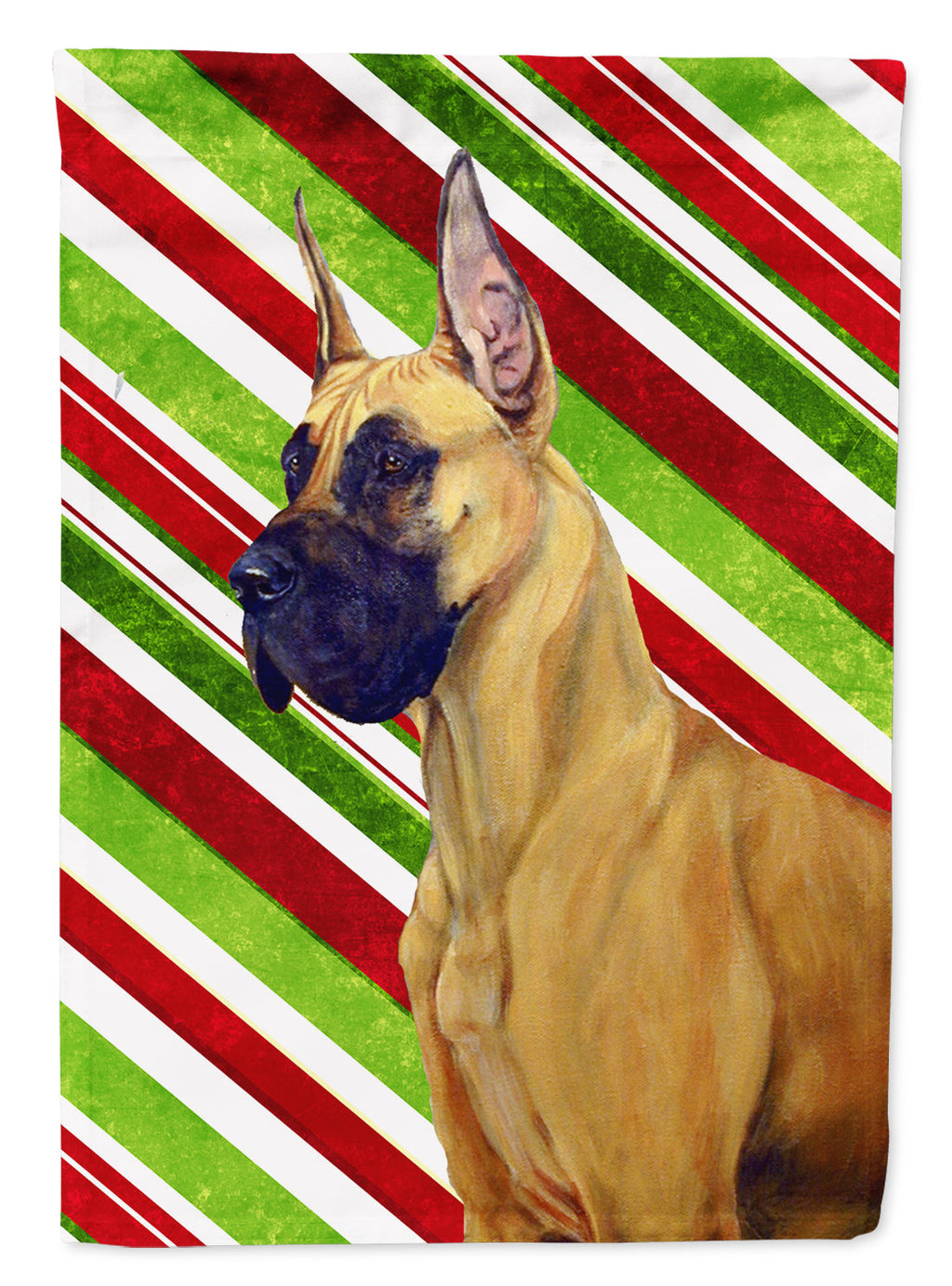 Great Dane Candy Cane Holiday Christmas Garden Flag Mailbox Decorative Yard Banner Outside Patio Artwork for Flower Beds, Garden Size, Multicolor