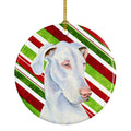 Great Dane Candy Cane Holiday Christmas Ceramic Ornament Christmas Tree Hanging Decorations for Home Christmas Holiday, Party, Gift, 3 in, Multicolor