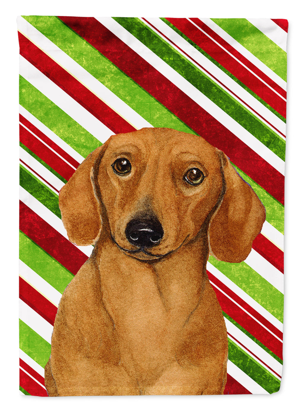 Dachshund Candy Cane Holiday Christmas Garden Flag Mailbox Decorative Yard Banner Outside Patio Artwork for Flower Beds, Garden Size, Multicolor