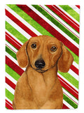 Dachshund Candy Cane Holiday Christmas Garden Flag Mailbox Decorative Yard Banner Outside Patio Artwork for Flower Beds, Garden Size, Multicolor