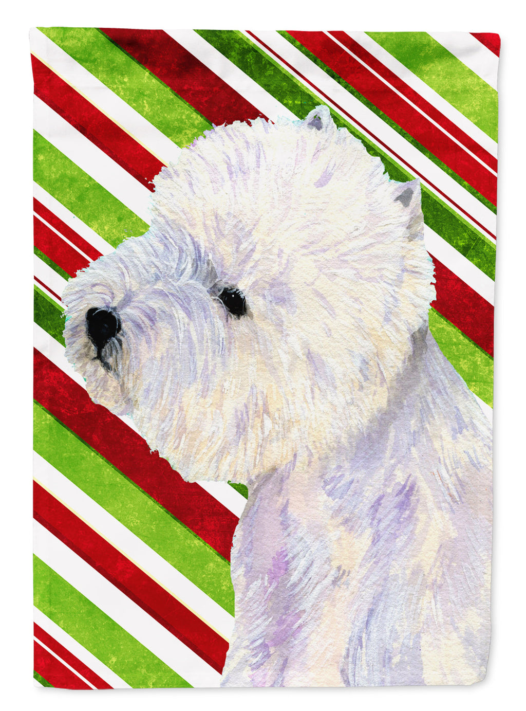 Westie Candy Cane Holiday Christmas Garden Flag Mailbox Decorative Yard Banner Outside Patio Artwork for Flower Beds, Garden Size, Multicolor