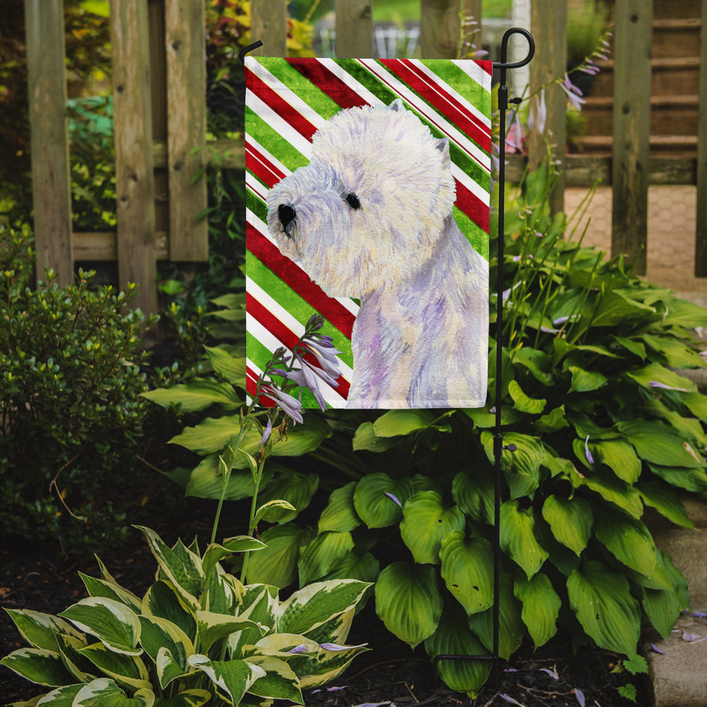 Westie Candy Cane Holiday Christmas Garden Flag Mailbox Decorative Yard Banner Outside Patio Artwork for Flower Beds, Garden Size, Multicolor