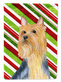 Silky Terrier Candy Cane Holiday Christmas Garden Flag Mailbox Decorative Yard Banner Outside Patio Artwork for Flower Beds, Garden Size, Multicolor