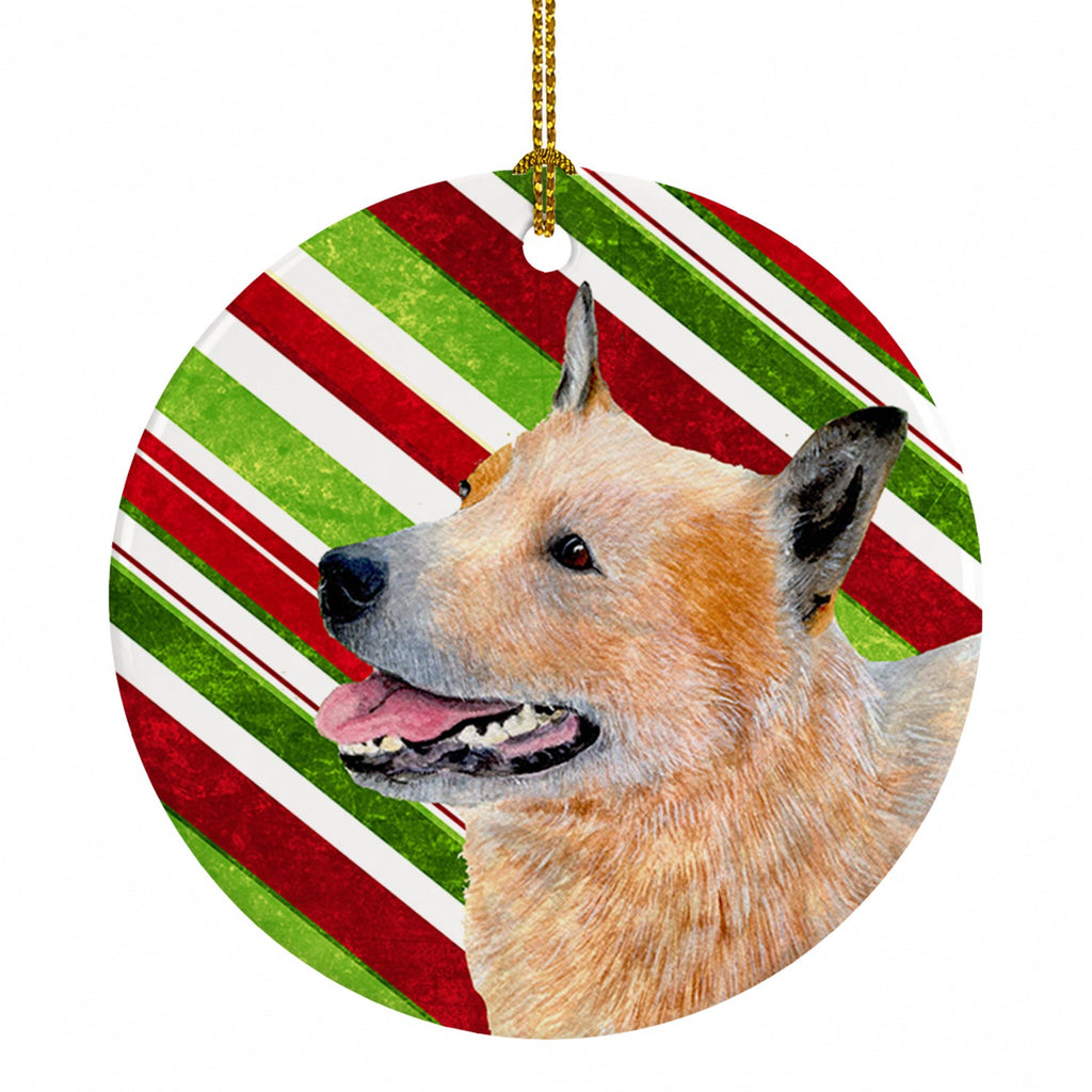 Australian Cattle Dog Candy Cane Holiday Christmas Ceramic Ornament Christmas Tree Hanging Decorations for Home Christmas Holiday, Party, Gift, 3 in, Multicolor