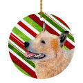 Australian Cattle Dog Candy Cane Holiday Christmas Ceramic Ornament Christmas Tree Hanging Decorations for Home Christmas Holiday, Party, Gift, 3 in, Multicolor