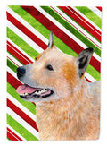 Australian Cattle Dog Candy Cane Holiday Christmas Garden Flag Mailbox Decorative Yard Banner Outside Patio Artwork for Flower Beds, Garden Size, Multicolor