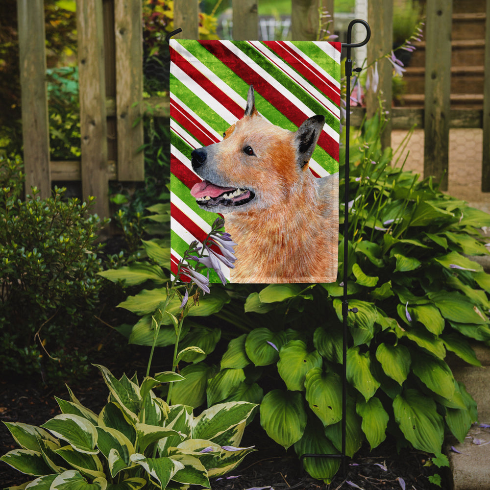Australian Cattle Dog Candy Cane Holiday Christmas Garden Flag Mailbox Decorative Yard Banner Outside Patio Artwork for Flower Beds, Garden Size, Multicolor