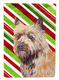 Cairn Terrier Candy Cane Holiday Christmas Garden Flag Mailbox Decorative Yard Banner Outside Patio Artwork for Flower Beds, Garden Size, Multicolor