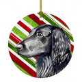 Flat Coated Retriever Candy Cane Holiday Christmas Ceramic Ornament Christmas Tree Hanging Decorations for Home Christmas Holiday, Party, Gift, 3 in, Multicolor