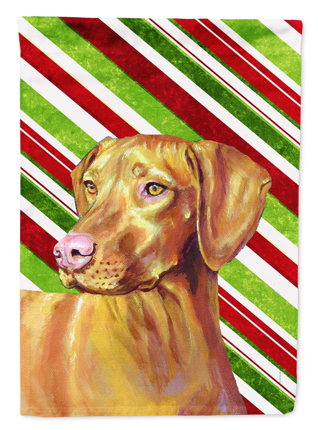 Vizsla Candy Cane Holiday Christmas Garden Flag Mailbox Decorative Yard Banner Outside Patio Artwork for Flower Beds, Garden Size, Multicolor