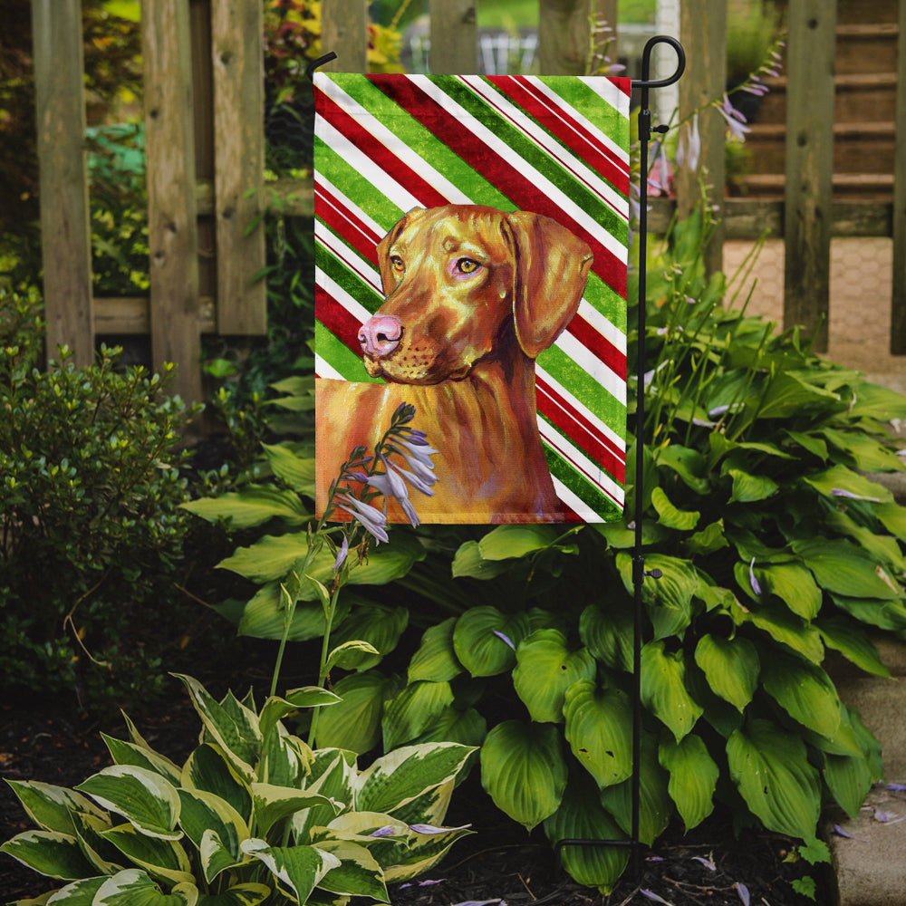Vizsla Candy Cane Holiday Christmas Garden Flag Mailbox Decorative Yard Banner Outside Patio Artwork for Flower Beds, Garden Size, Multicolor
