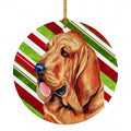 Bloodhound Candy Cane Holiday Christmas Ceramic Ornament Christmas Tree Hanging Decorations for Home Christmas Holiday, Party, Gift, 3 in, Multicolor
