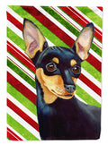 Min Pin Candy Cane Holiday Christmas Garden Flag Mailbox Decorative Yard Banner Outside Patio Artwork for Flower Beds, Garden Size, Multicolor