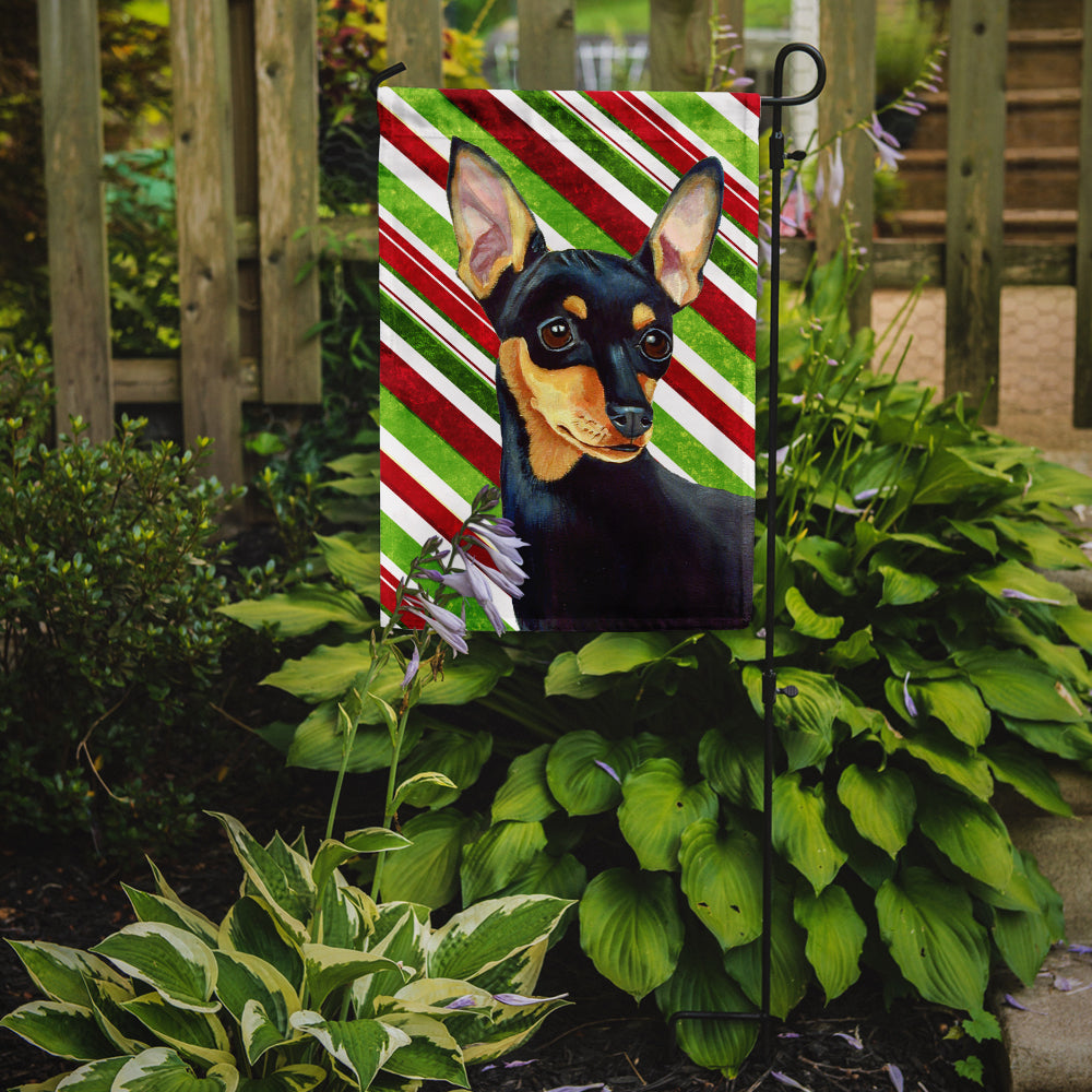 Min Pin Candy Cane Holiday Christmas Garden Flag Mailbox Decorative Yard Banner Outside Patio Artwork for Flower Beds, Garden Size, Multicolor