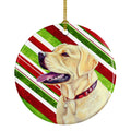 Labrador Candy Cane Holiday Christmas Ceramic Ornament Christmas Tree Hanging Decorations for Home Christmas Holiday, Party, Gift, 3 in, Multicolor