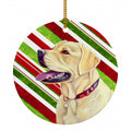 Labrador Candy Cane Holiday Christmas Ceramic Ornament Christmas Tree Hanging Decorations for Home Christmas Holiday, Party, Gift, 3 in, Multicolor