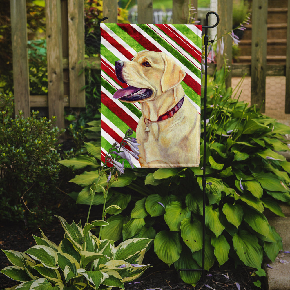 Labrador Candy Cane Holiday Christmas Garden Flag Mailbox Decorative Yard Banner Outside Patio Artwork for Flower Beds, Garden Size, Multicolor
