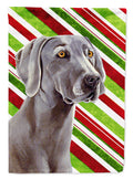 Weimaraner Candy Cane Holiday Christmas Garden Flag Mailbox Decorative Yard Banner Outside Patio Artwork for Flower Beds, Garden Size, Multicolor